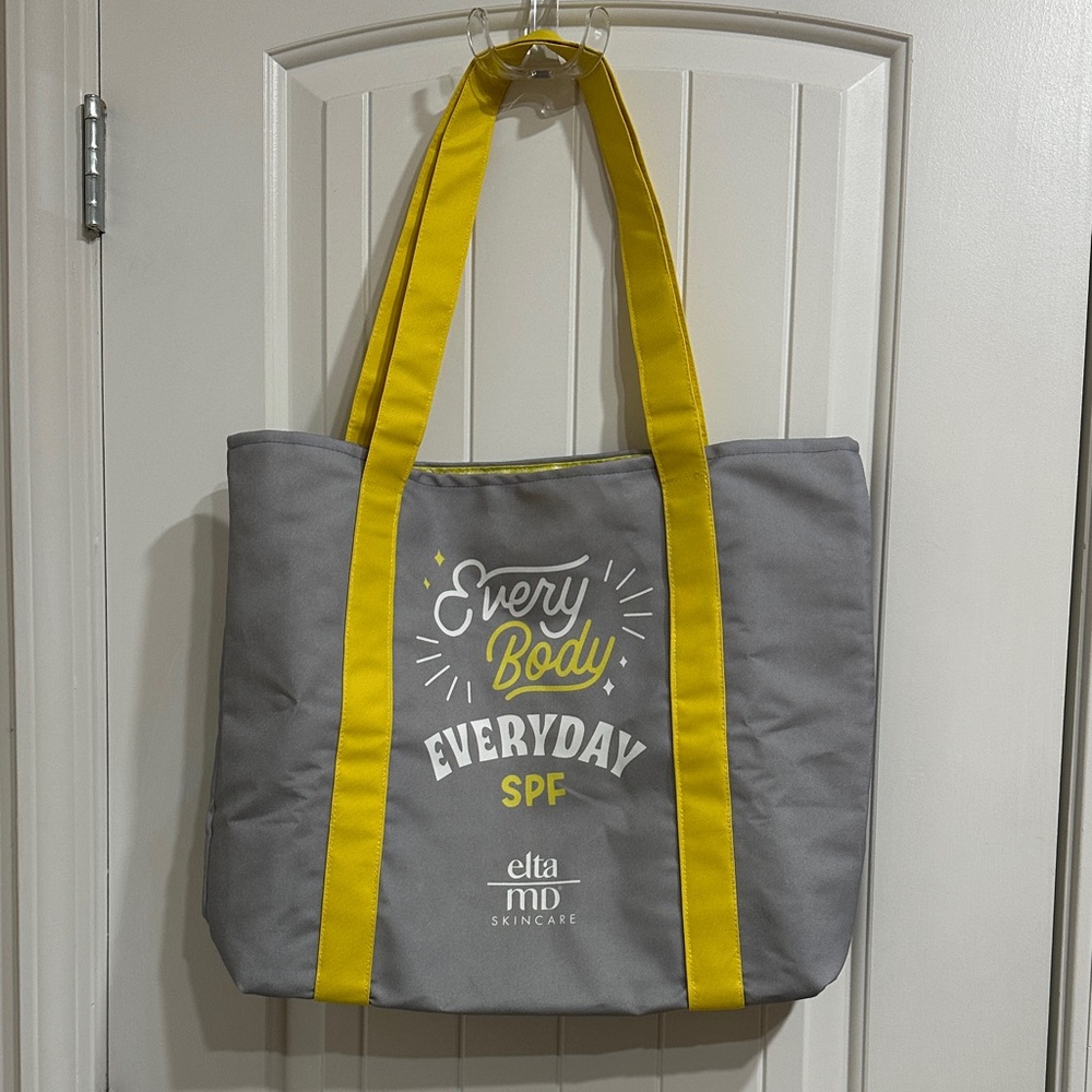 NEW EltaMD Gray Tote with Yellow Straps